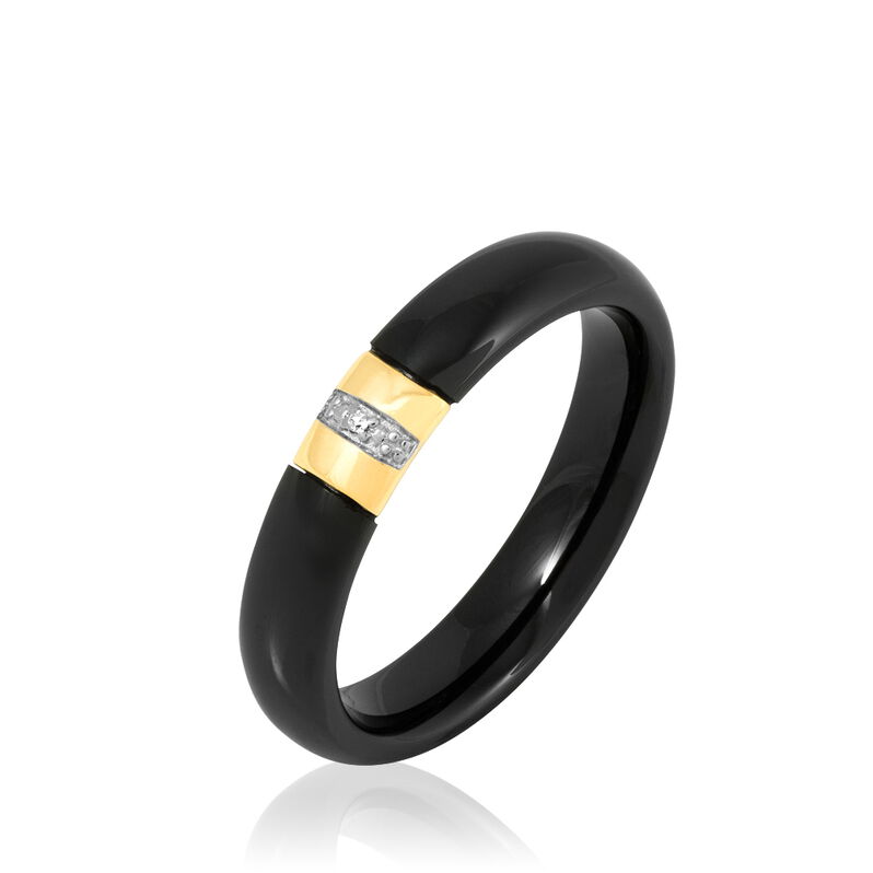 Bague Anaig Or Jaune Diamant Et Céramique - Spannringe Damen | OROVIVO