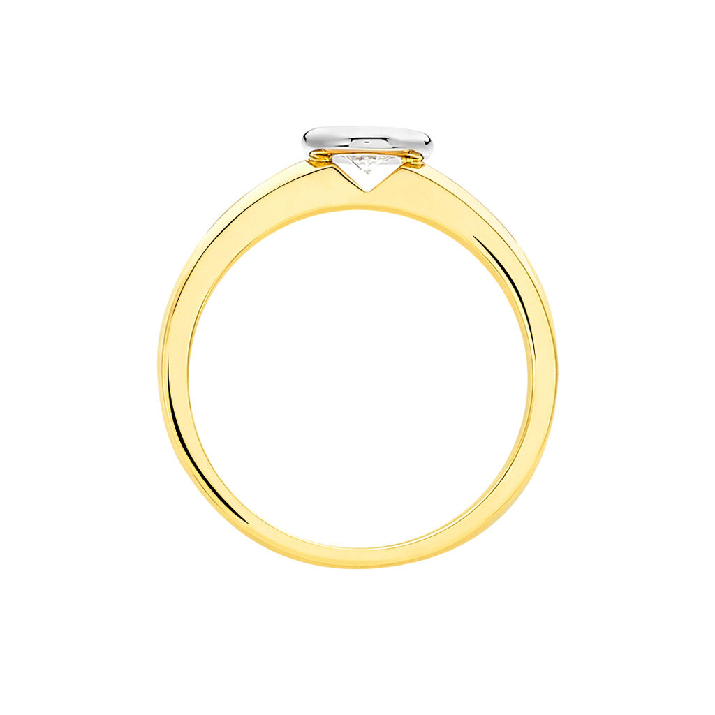 Solitärring Gold 585 Bicolor Diamant 0,2ct - Solitärringe Damen | OROVIVO
