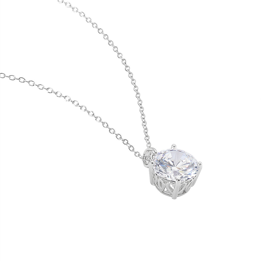 RESI Damen Collier Silber 925 Zirkonia Wei&szlig; 6,3 ct