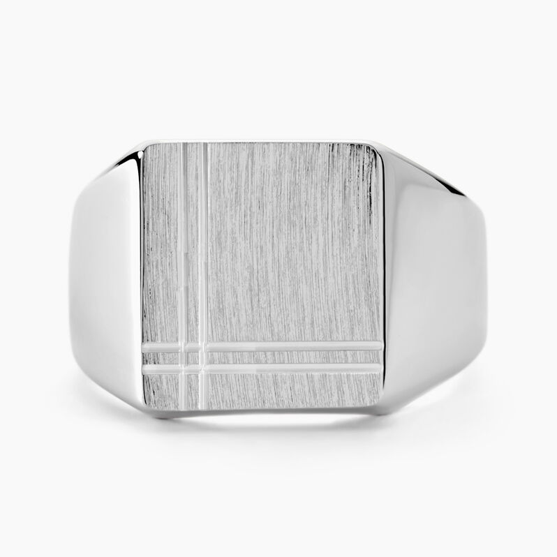Chevaliere Argent Rhodie Tom Carree - Spannringe Herren | OROVIVO