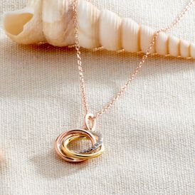 Damen Halskette Silber 925 Tricolor Zirkonia - Ketten mit Anhänger Damen | OROVIVO