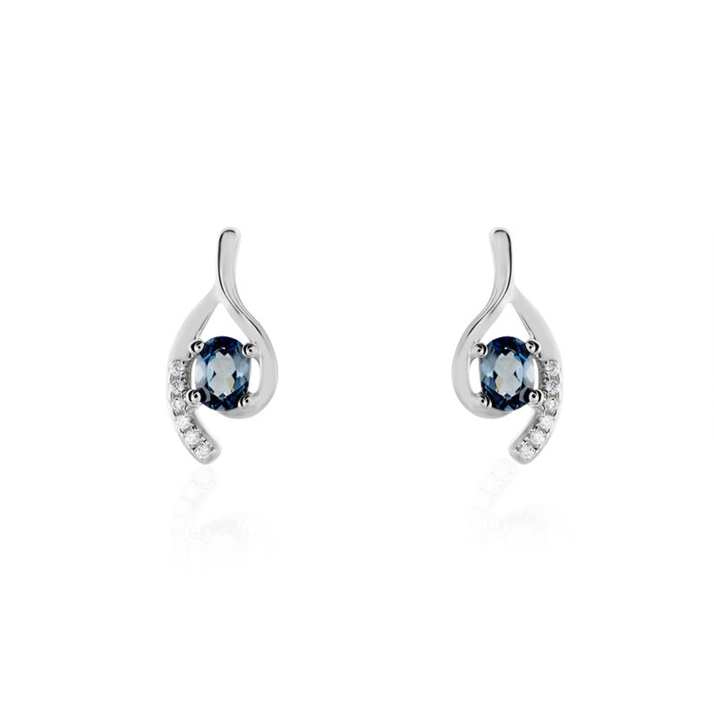 Boucles D'oreilles Sagesse Or Weiss Topaze Oxyde - Spannringe Damen | OROVIVO