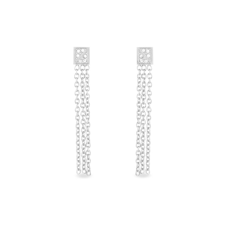 Boucles D'oreilles Pendantes Lussy Acier Blanc Oxyde De Zirconium - Spannringe Damen | OROVIVO