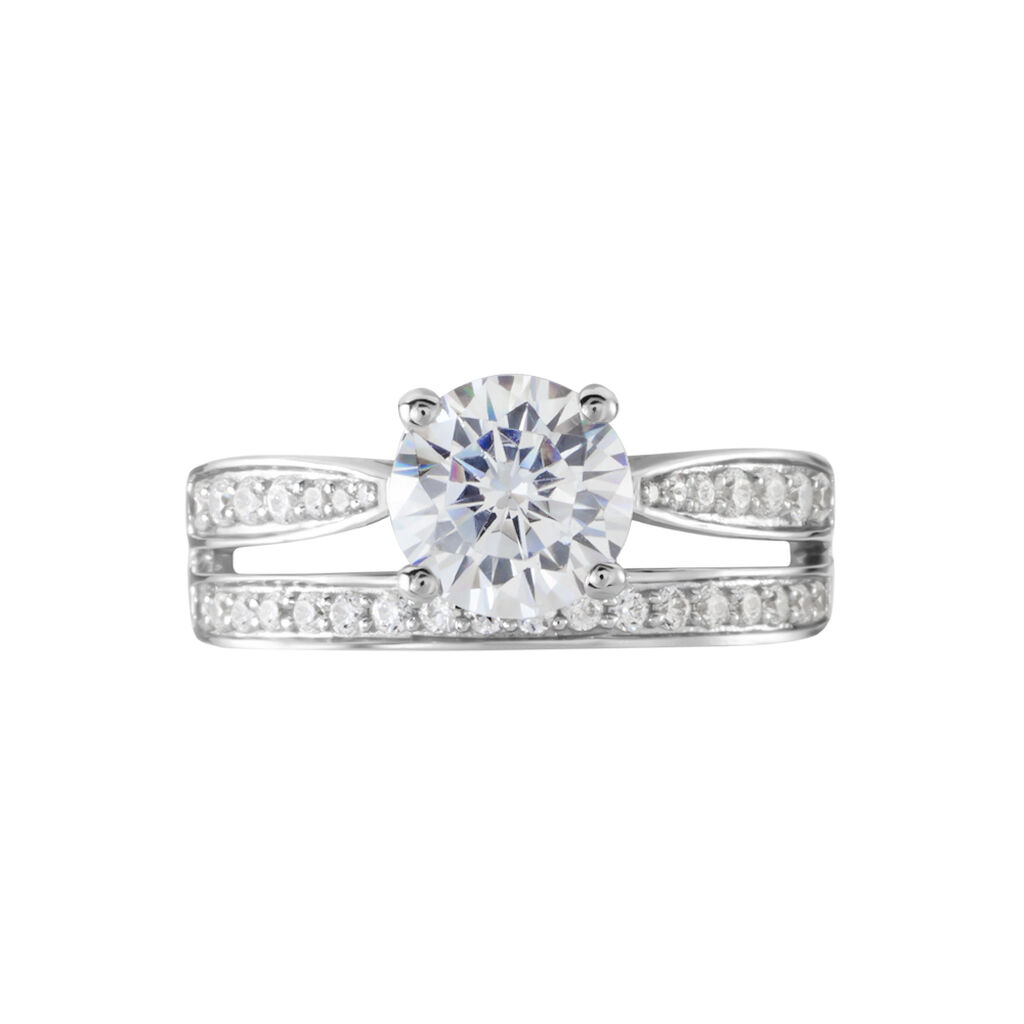 Solitaire Or Weiss  Aarone Oxyde De Zirconium - Spannringe Damen | OROVIVO