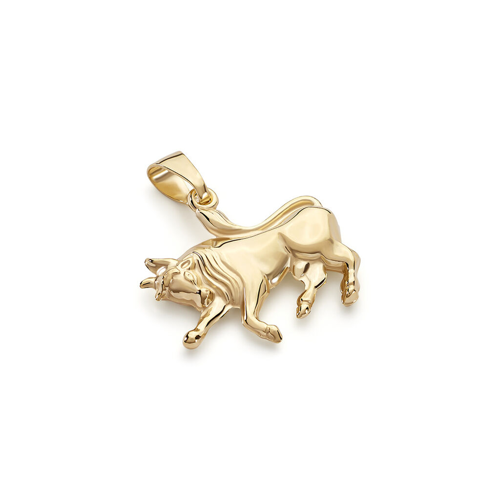 ASTRO Unisex Anhänger Gold 375 (9 Karat) Sternzeichen-Stier, Anhänger ohne Stein