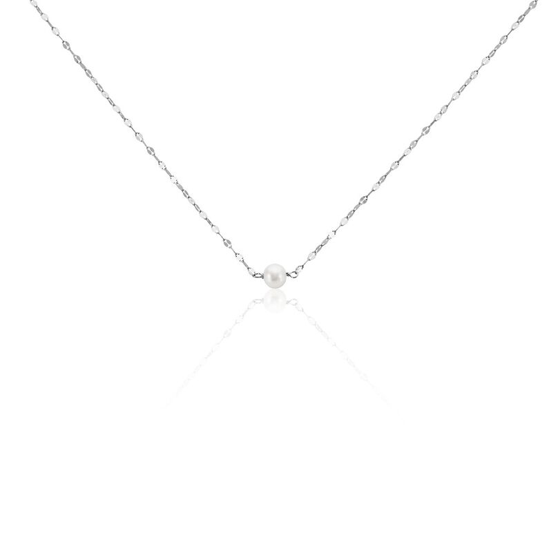 Collier Argent Blanc Perle D'imitation - Spannringe Damen | OROVIVO