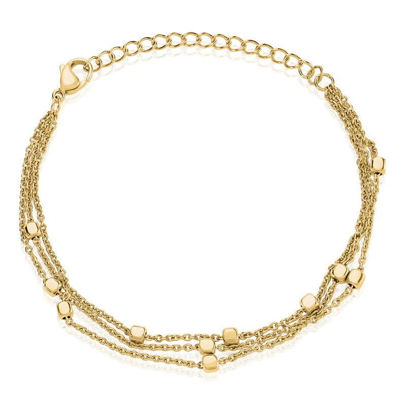 SELIN Damen Armband Edelstahl vergoldet Viereck B 1,5 mm - Armb&auml;nder mit Anh&auml;nger Damen | OROVIVO