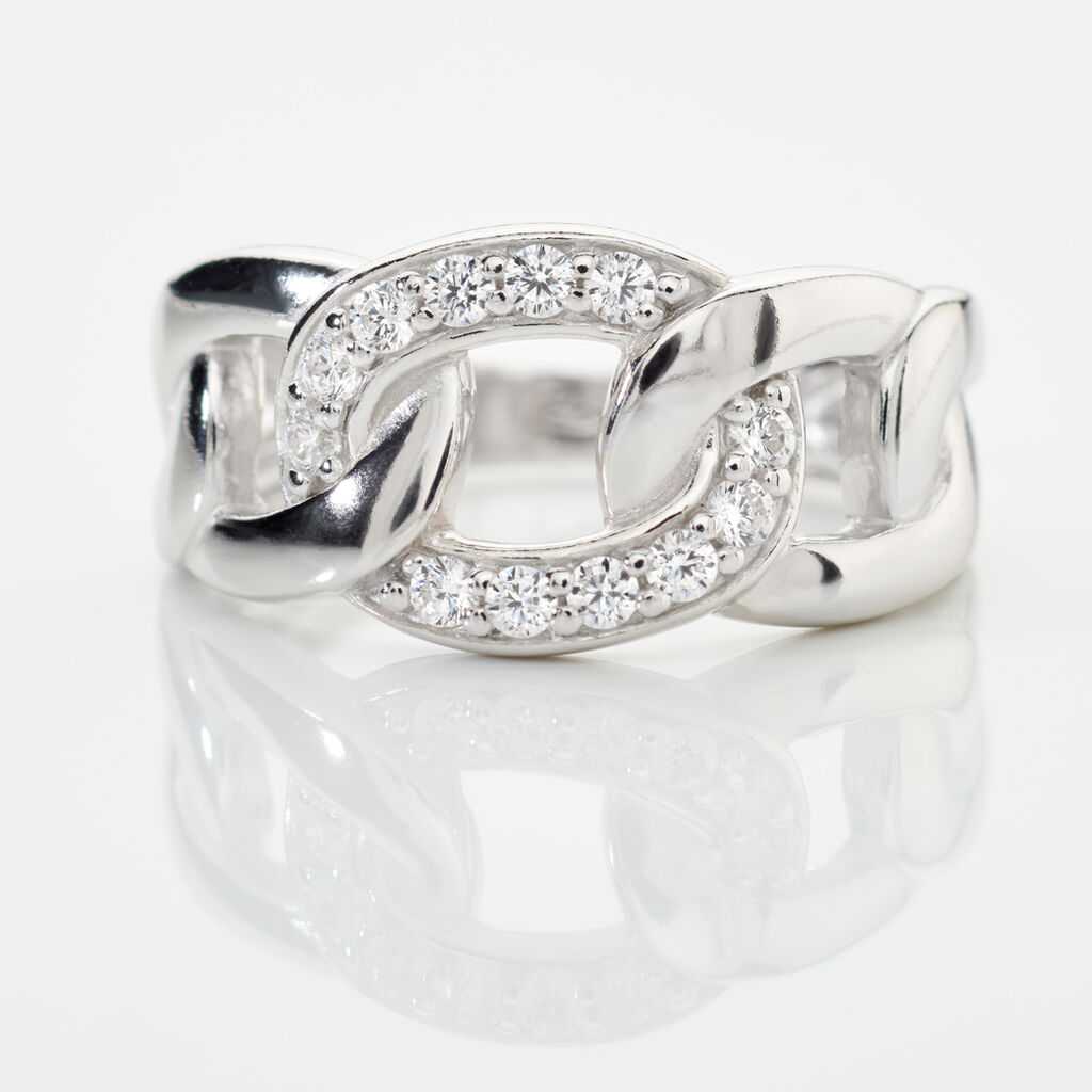 THIA Damen Ring Silber 925 Zirkonia Wei&szlig; 0,1 ct