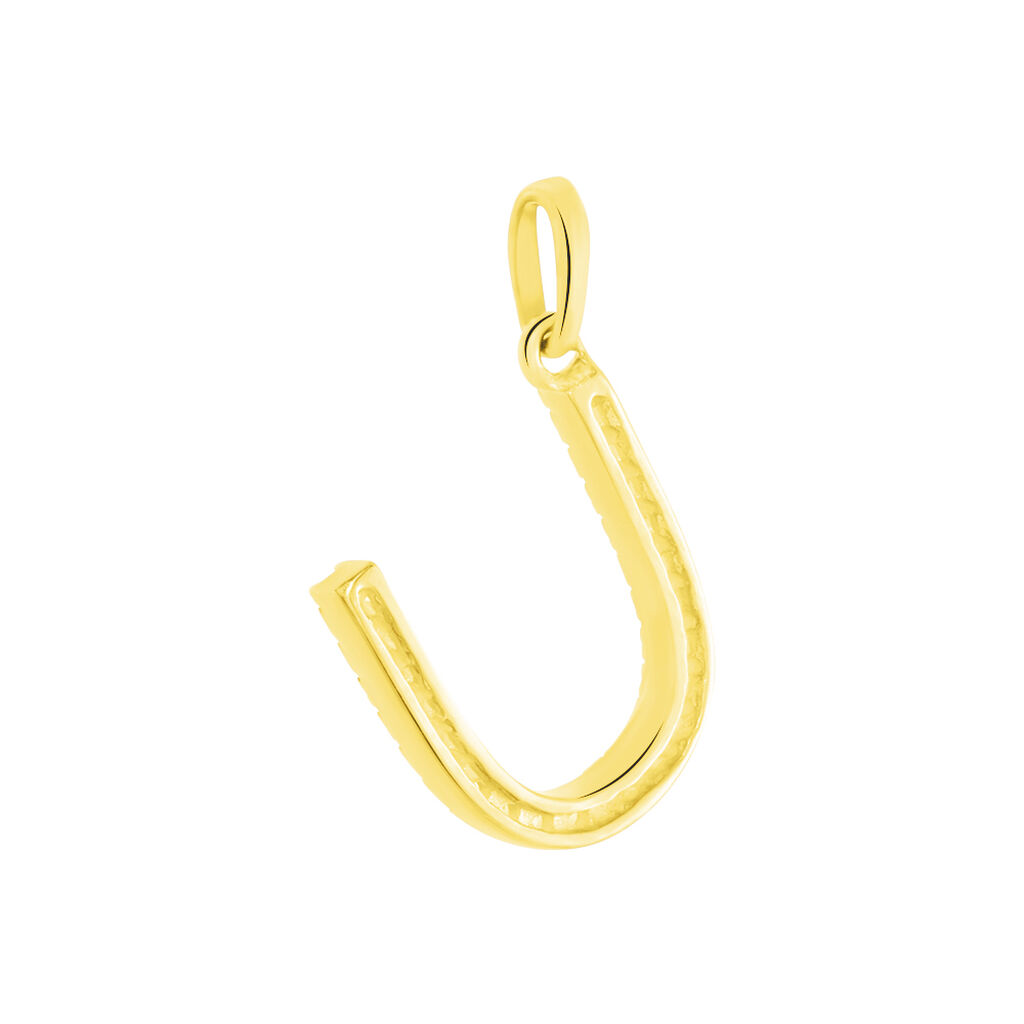 Anhänger Gold 375 Zirkonia Buchstabe U - Schmuckanhänger Familie | OROVIVO