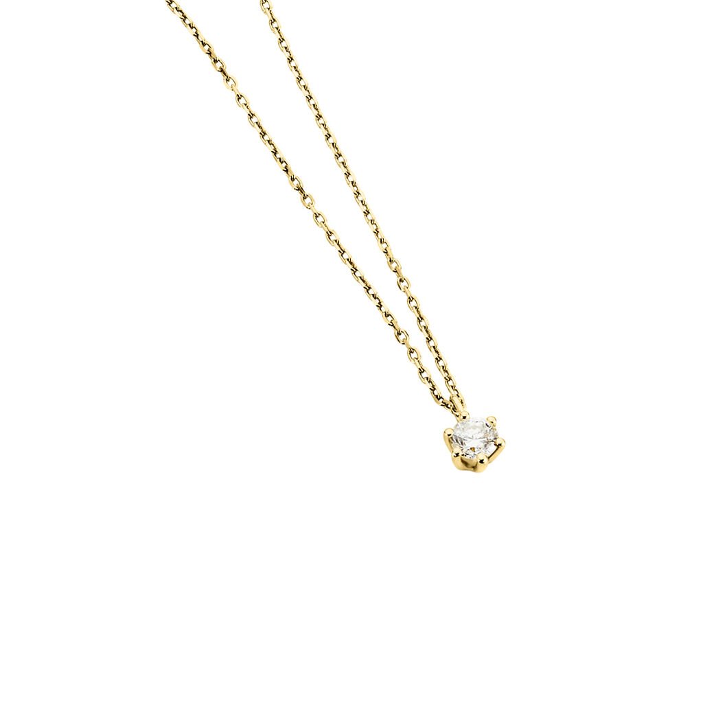 Monopoli Damen Collier Gold 750 (18 Karat) Diamant Wei&szlig; 0,26 ct