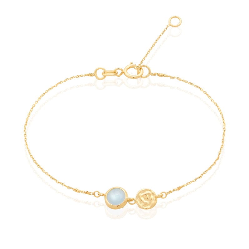 Bracelet Or Et Aigue Marine - Spannringe Damen | OROVIVO