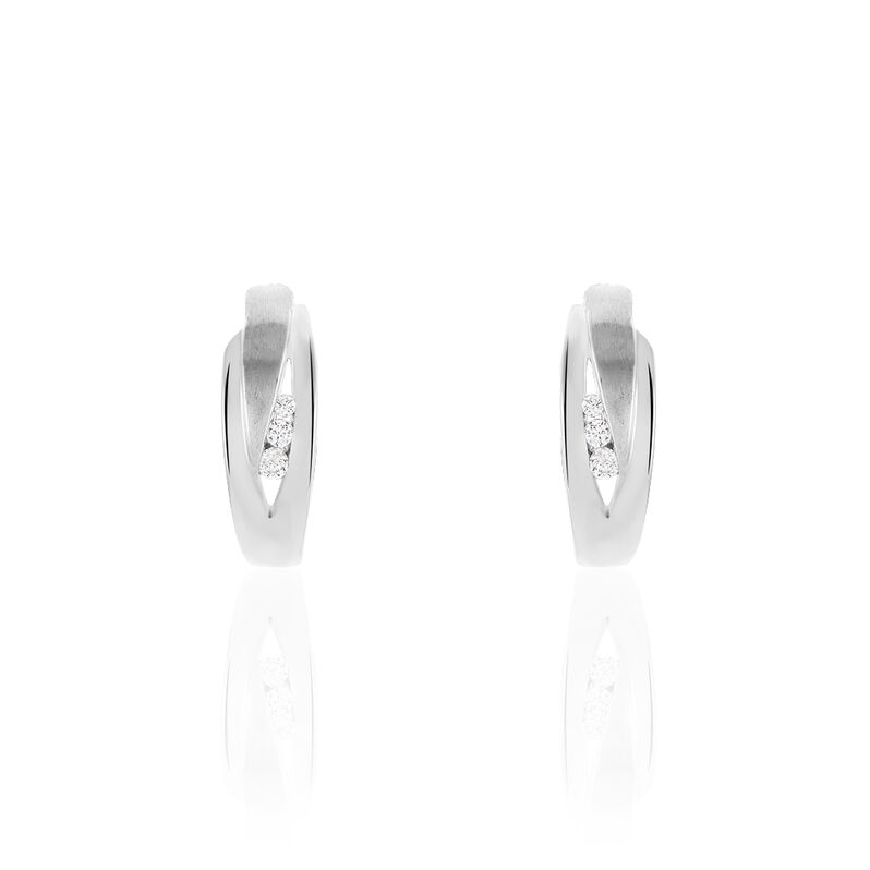 Damen Creolen Silber 925 Zirkonia Wei&szlig; - Creolen Damen | OROVIVO