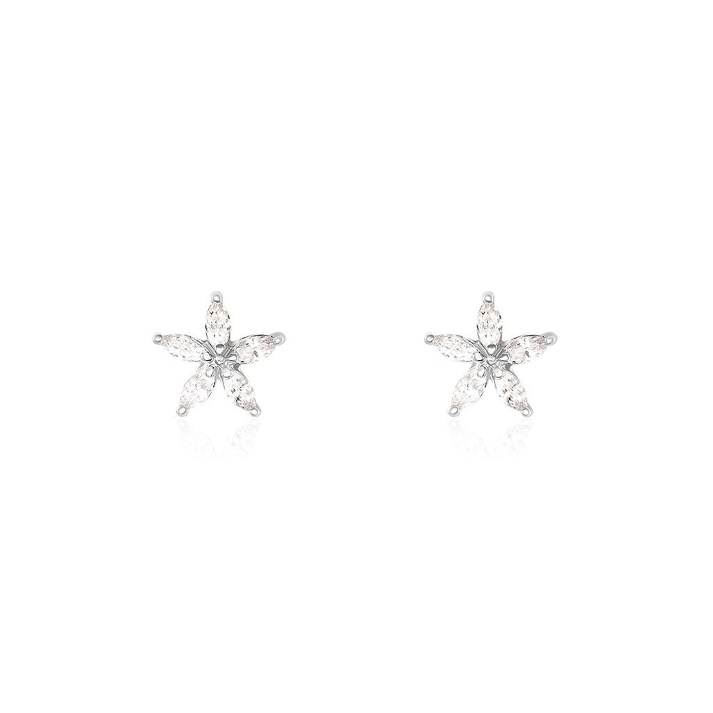 Damen Ohrstecker Silber 925 Zirkonia Blume Kenia  - Ohrstecker Damen | OROVIVO