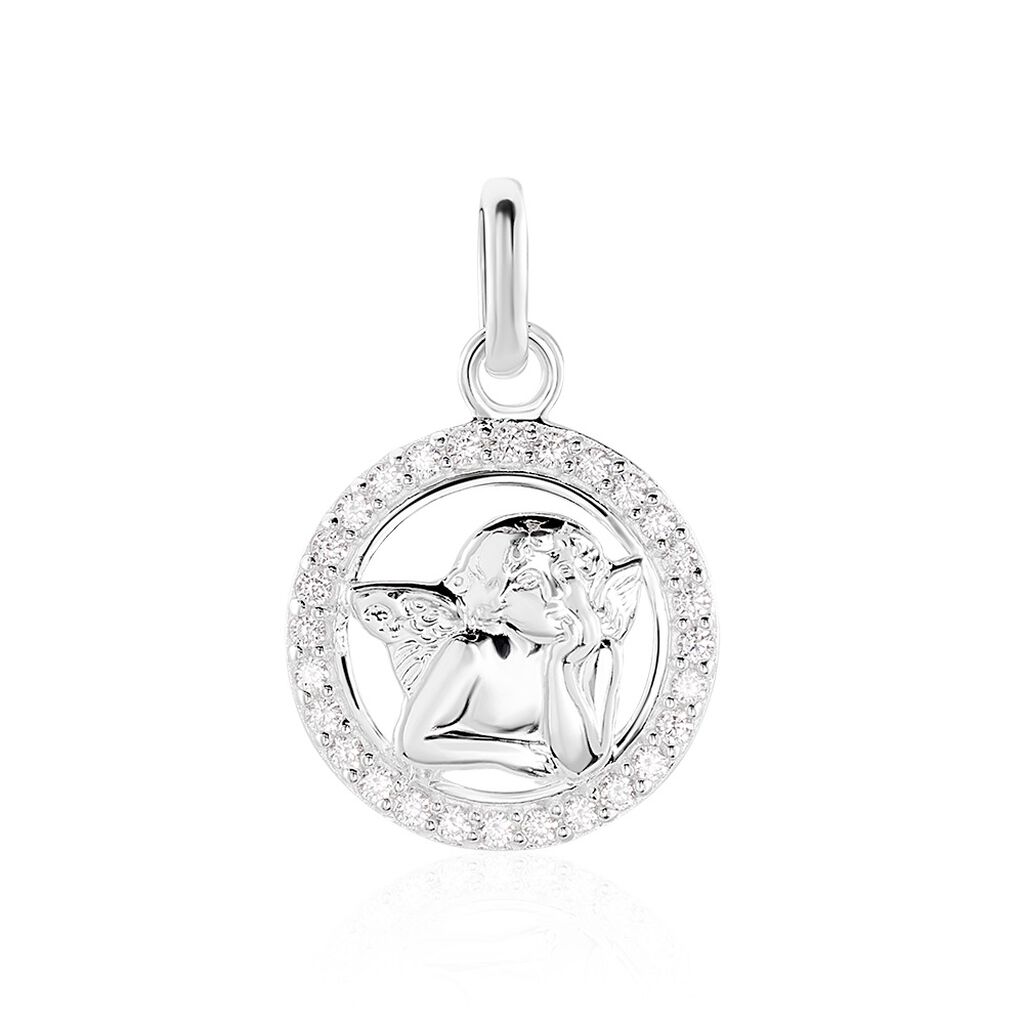 Thumbnail - ALAIYA Damen Anhänger Silber 925 Zirkonia Weiß Engel, Anhänger mit Stein