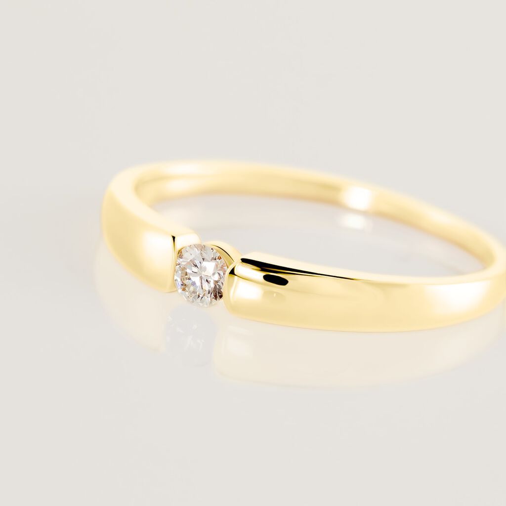 SANINA Damen Ring Gold 585 (14 Karat) Diamant Wei&szlig; 0,1 ct