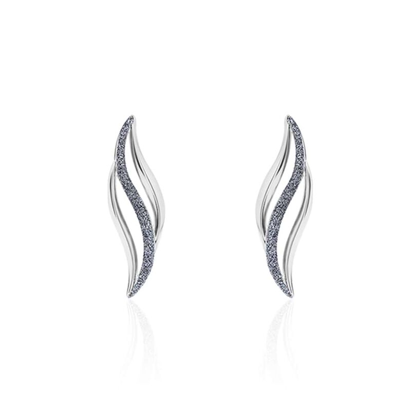 Orecchini pendenti in ottone rodiato con onda glitter - Spannringe Damen | OROVIVO