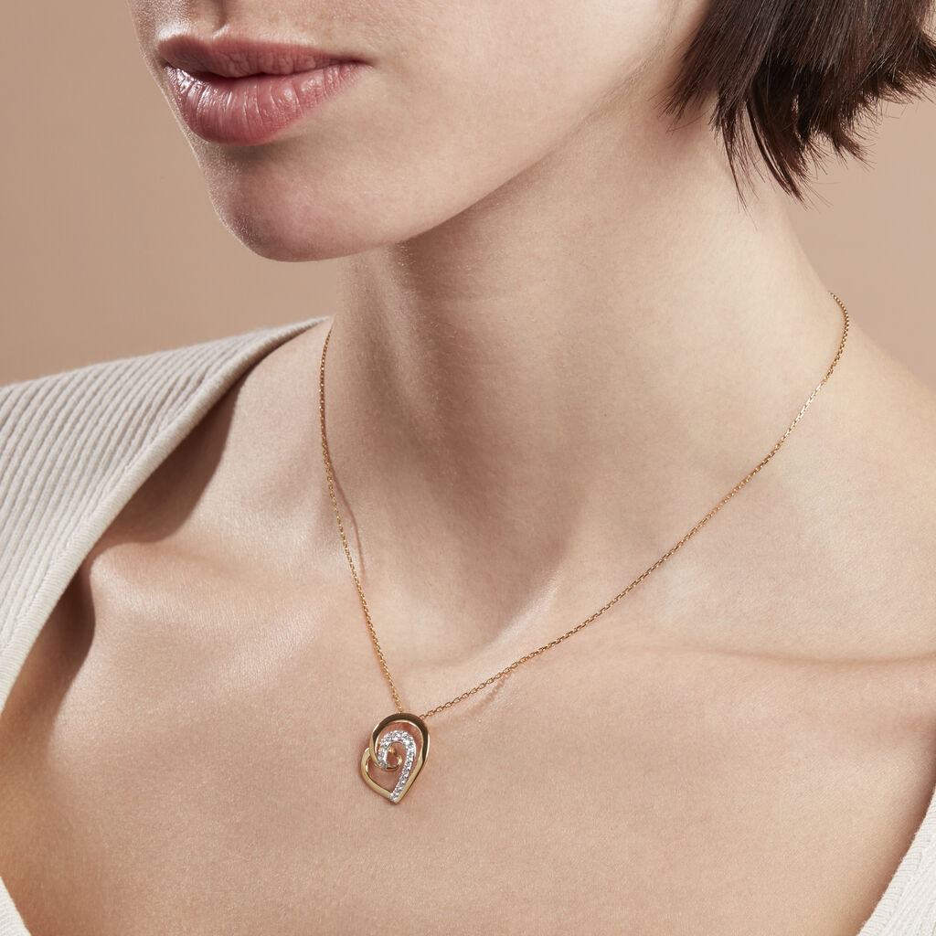 Damen Halskette Gold 375 Zirkonia Herz - Halsketten Damen | OROVIVO