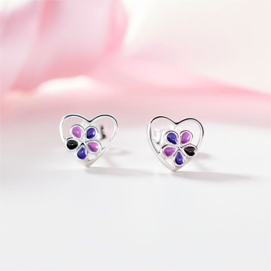 LILITH HERZ 1 Kinder Ohrstecker Silber 925 Herz