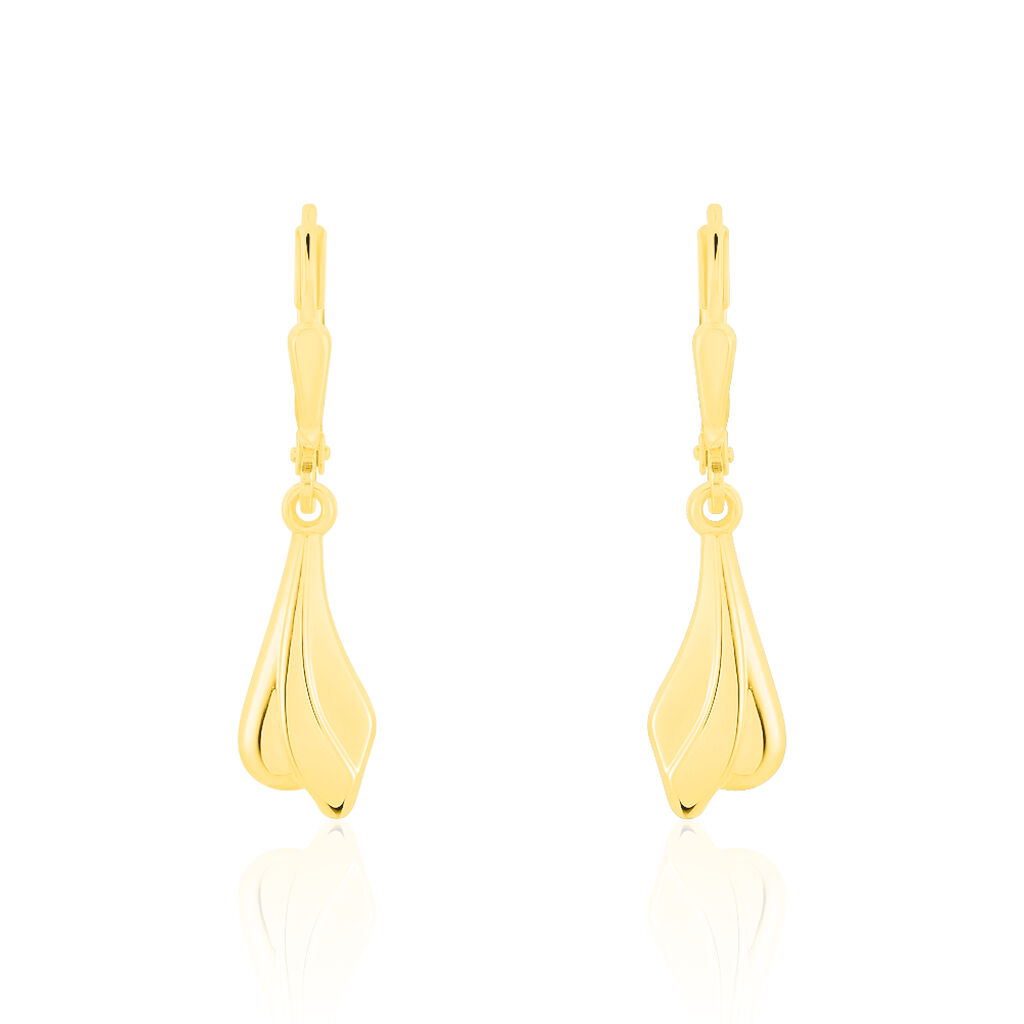 BRIGITTE 3 Damen Ohrringe Lang Gold 333 (8 Karat) Welle, Ohrringe Lang ohne Stein