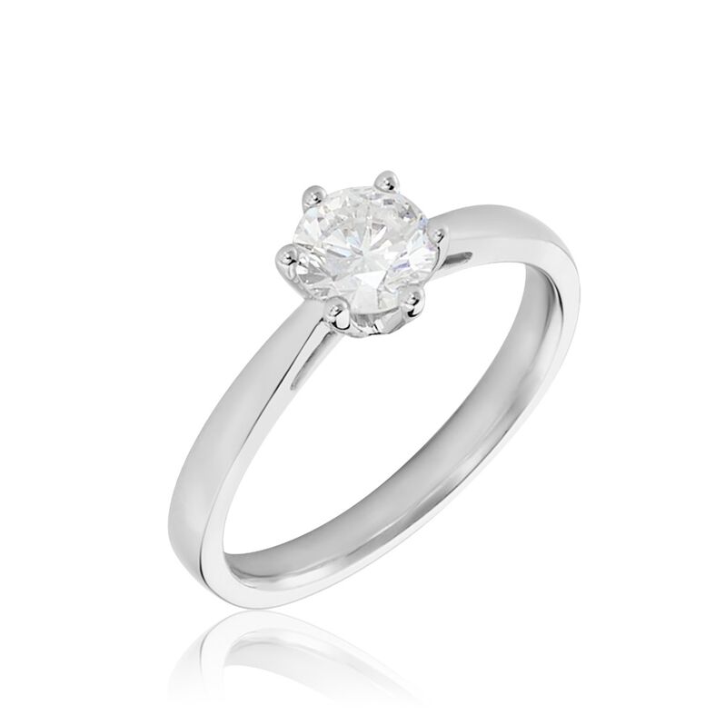 Sonate Damen Ring Wei&szlig;gold 750 (18 Karat) Synthetischer Diamant Wei&szlig; 0,52 ct - Verlobungsringe Damen | OROVIVO