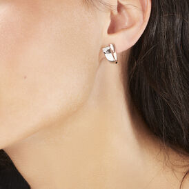 Damen Steckcreolen Silber 925 Bicolor Diamanten  - Creolen Damen | OROVIVO