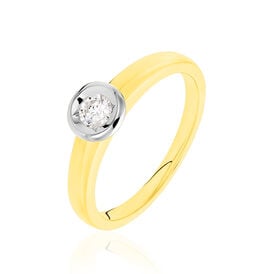 Solitärring Gold 585 Bicolor Diamant 0,2ct - Personalisierte Geschenke Damen | OROVIVO