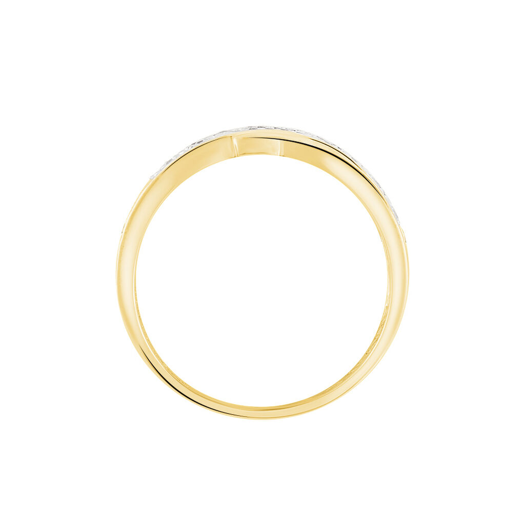 Bague Or Jaune Bandeau Oxydes - Spannringe Damen | OROVIVO
