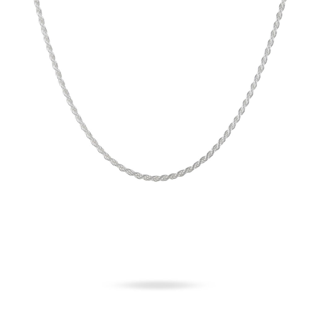 Collier Celianeae Maille Corde Argent Blanc - Spannringe Damen | OROVIVO