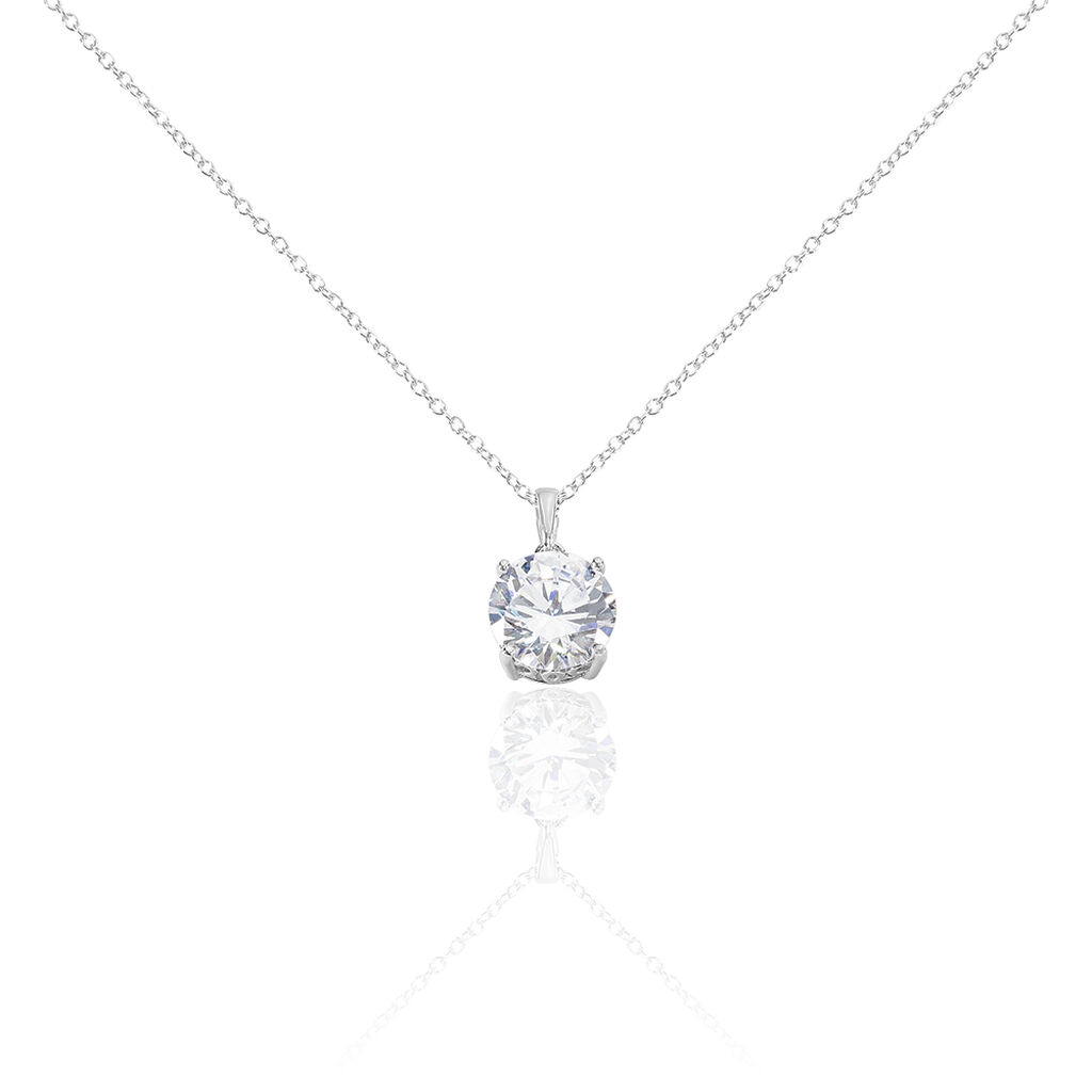 🦚 Damen Collier Silber 925 Zirkonia Resi, Collier mit Stein