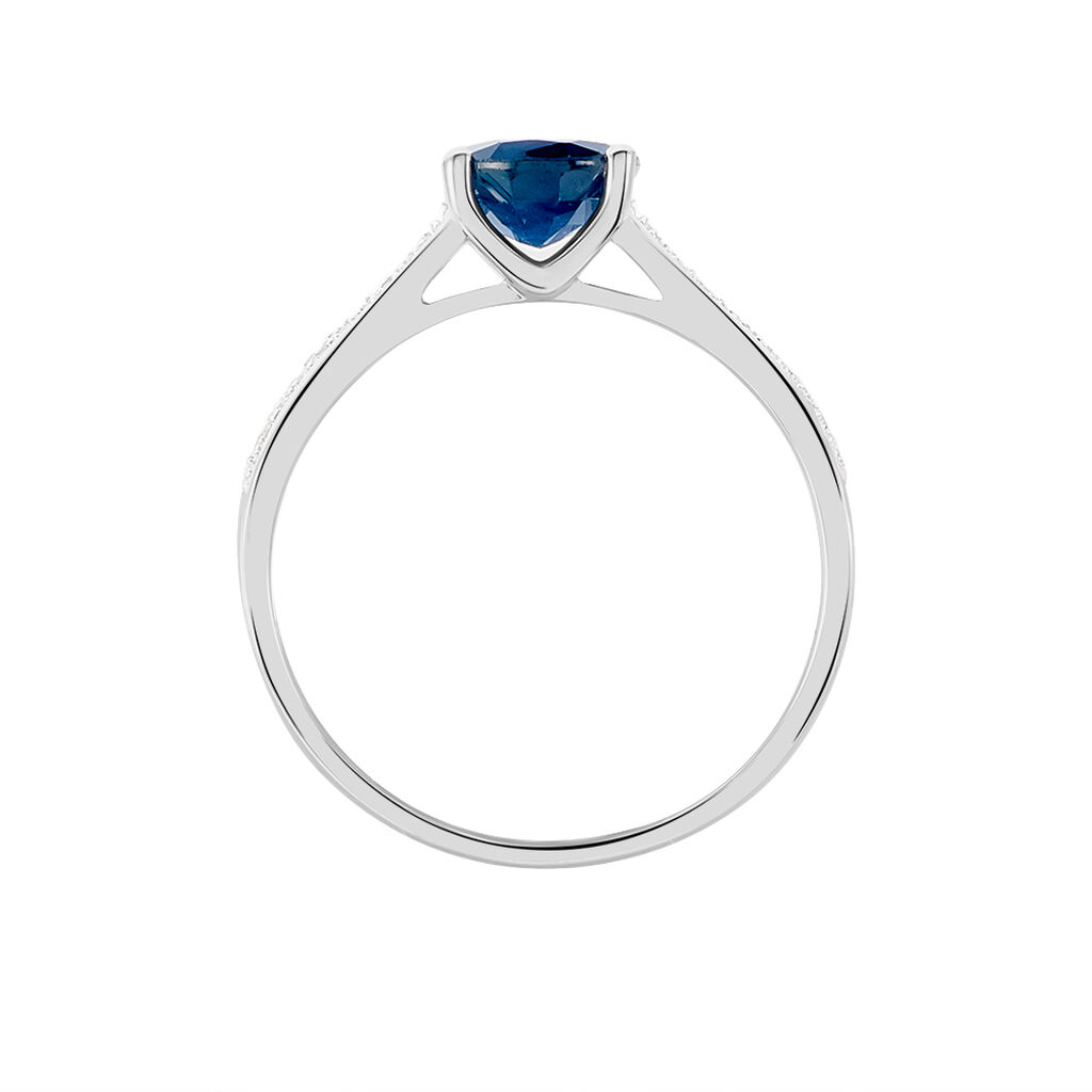 Bague Crista Or Blanc Saphir Et Diamant - Spannringe Damen | OROVIVO