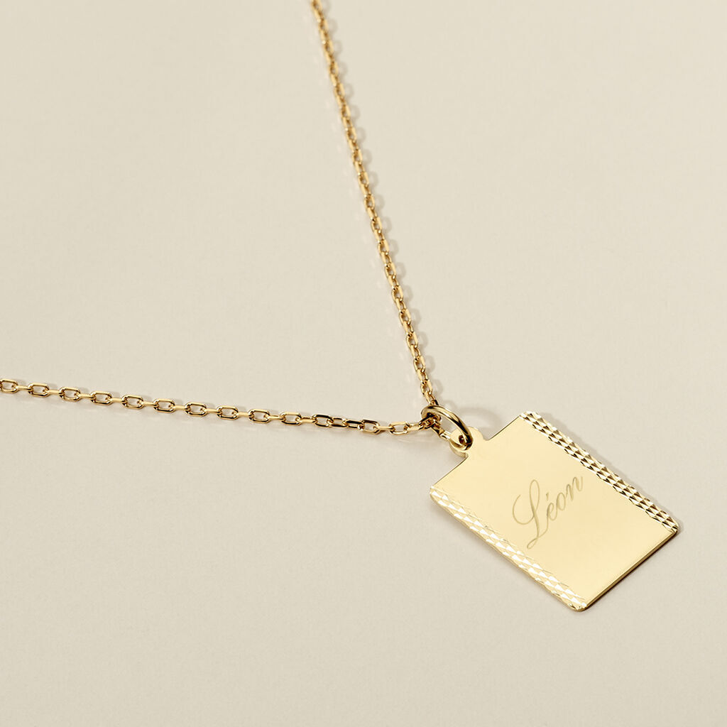 ELVA GRAVURPLATTE Unisex Anh&auml;nger Gold 333 (8 Karat) Rechteckig