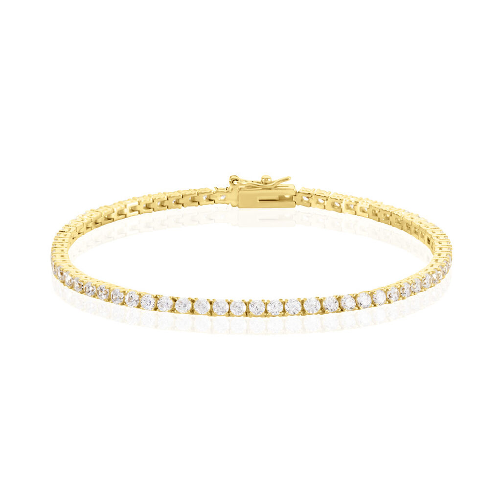 ELYRA Damen Armband Silber vergoldet 925 Zirkonia Wei&szlig; 7,16 ct