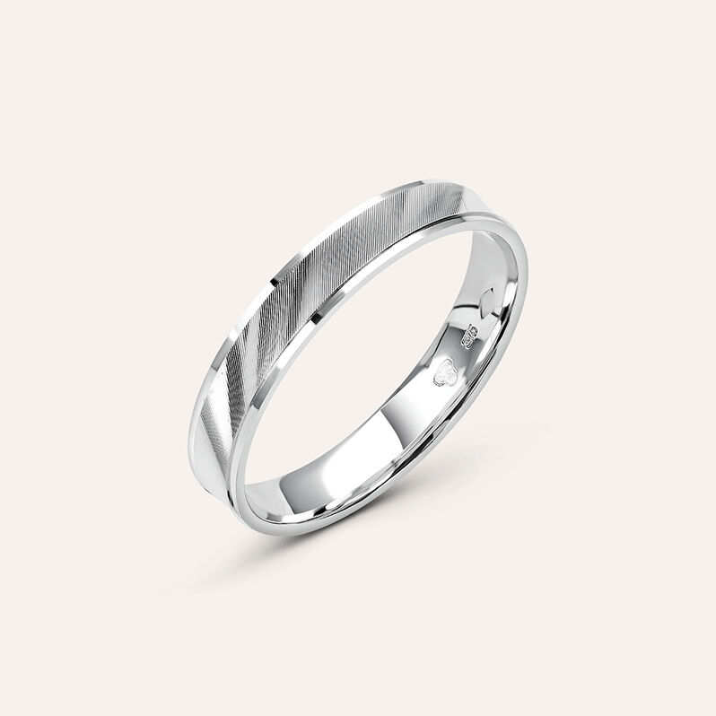 Fede Classica Satinata 3.5 mm Oro Bianco - Spannringe Herren | OROVIVO