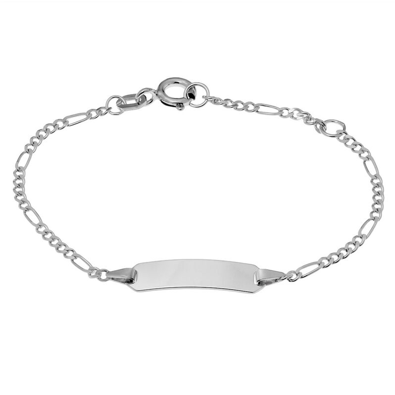 FIGARO S ID Kinder ID Armband Silber 925 Rechteckig - Armb&auml;nder mit Gravur Kinder | OROVIVO