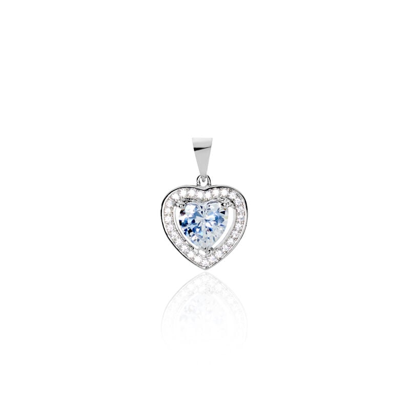 Damen Anhänger Silber 925 Zirkonia Herz Alessandra Herz 4  - Schmuckanhänger Damen | OROVIVO