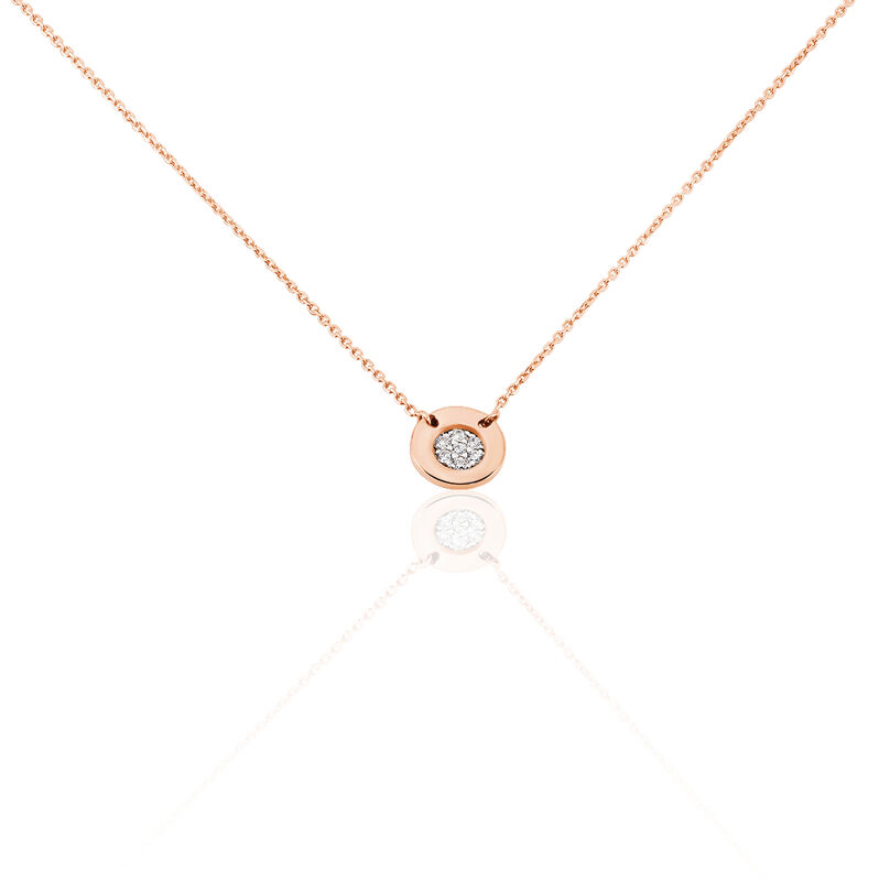 Damen Halskette Roségold 375 Zirkonia Kreis Lexi - Halsketten Damen | OROVIVO
