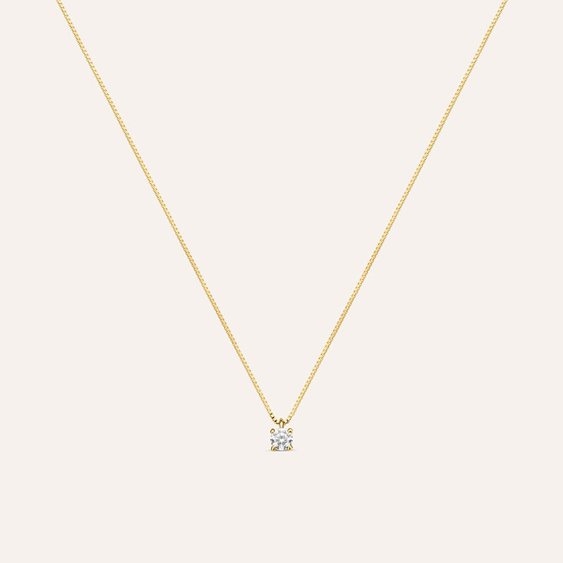 Collana Punto Luce Claire Oro Giallo Cubic Zirconia - Spannringe Damen | OROVIVO