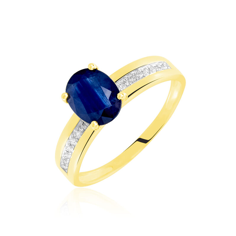 Bague Billel Or Jaune Saphir Diamant - Spannringe Damen | OROVIVO