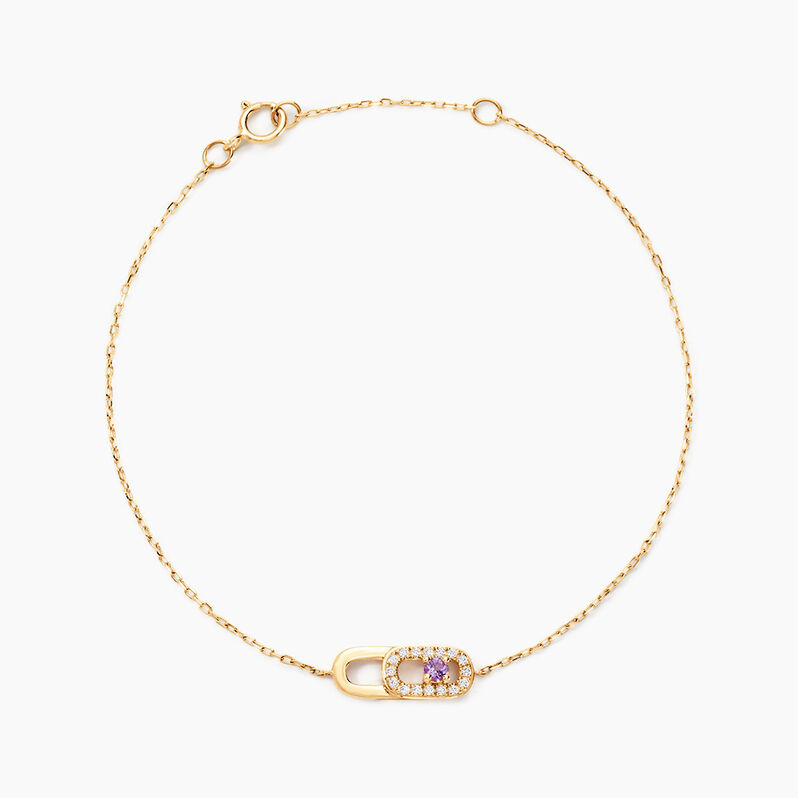 Bracelet Deonne Or Jaune Améthyste Oxyde De Zirconium - Spannringe Damen | OROVIVO