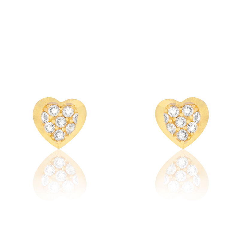 Boucles D'oreilles Pendantes Jeannik Or Jaune Oxyde De Zirconium - Spannringe Damen | OROVIVO