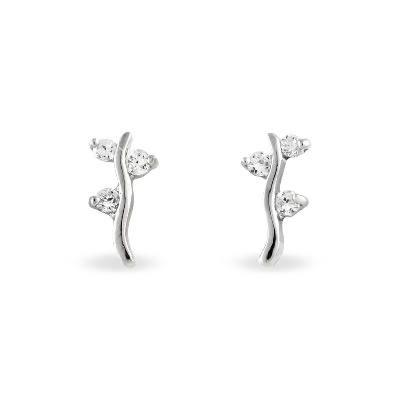 Boucles D'oreilles Pendantes Cathleen Argent Blanc Oxyde De Zirconium - Spannringe Damen | OROVIVO