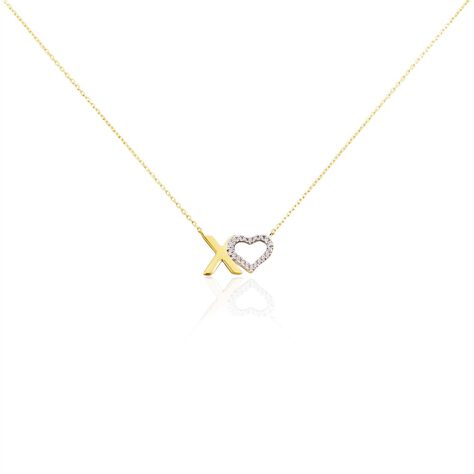 Damen Collier Gelbgold 375 Zirkonia Herz - Halsketten Damen | OROVIVO