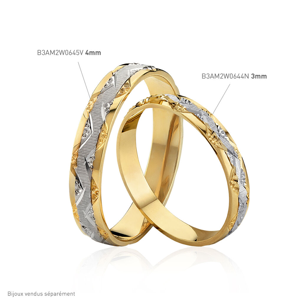 Alliance Clotilde Demi Jonc Classique Or Bicolore - Spannringe Unisex | OROVIVO