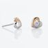 ASHLEY HERZ 12 Damen Ohrstecker Silber Bicolor 925 Zirkonia Wei&szlig; Herz