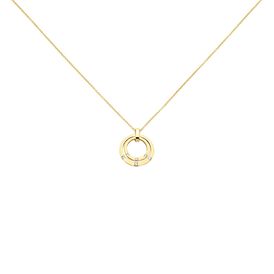 Damen Halskette Gold 375 Diamant 0,168ct Ambre - L 45cm  - Ketten mit Anhänger Damen | OROVIVO