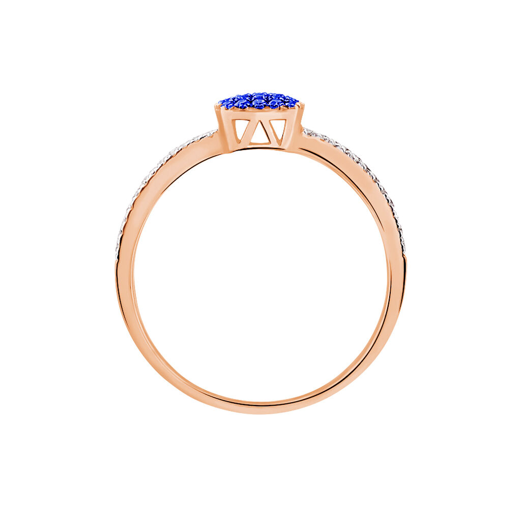 Bague Aude Or Rose Saphir Et Diamant - Spannringe Damen | OROVIVO