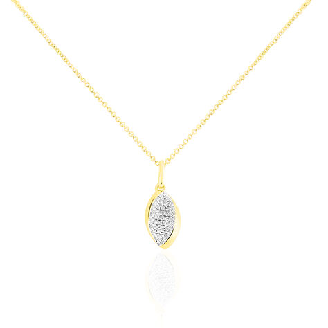 Damen Collier Gold 375 Diamant 0,1ct Mandel Neolle - Halsketten Damen | OROVIVO