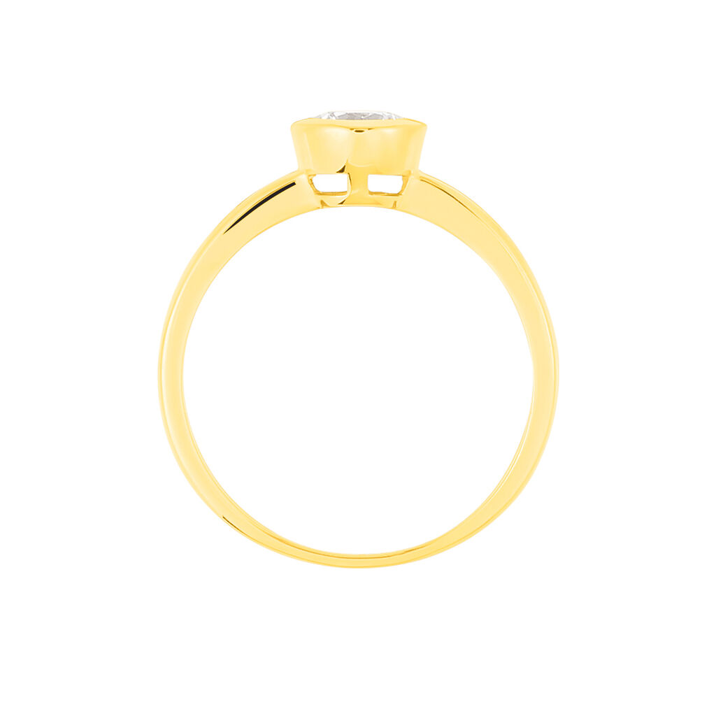 ZARGE Damen Ring Gold 375 (9 Karat) Zirkonia Wei&szlig; 0,940 ct B 19 mm