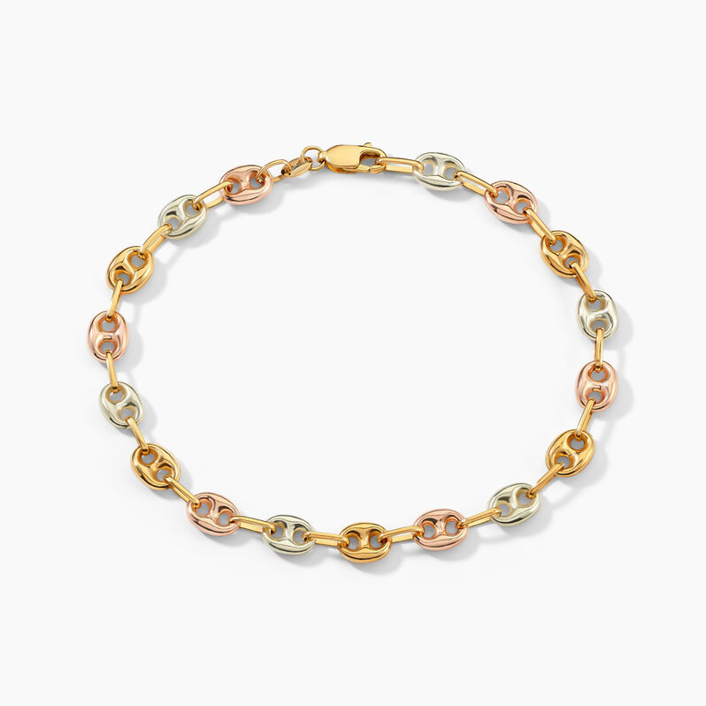 Bracelet Dami Maille Grain De Café Or Tricolore - Spannringe Herren | OROVIVO