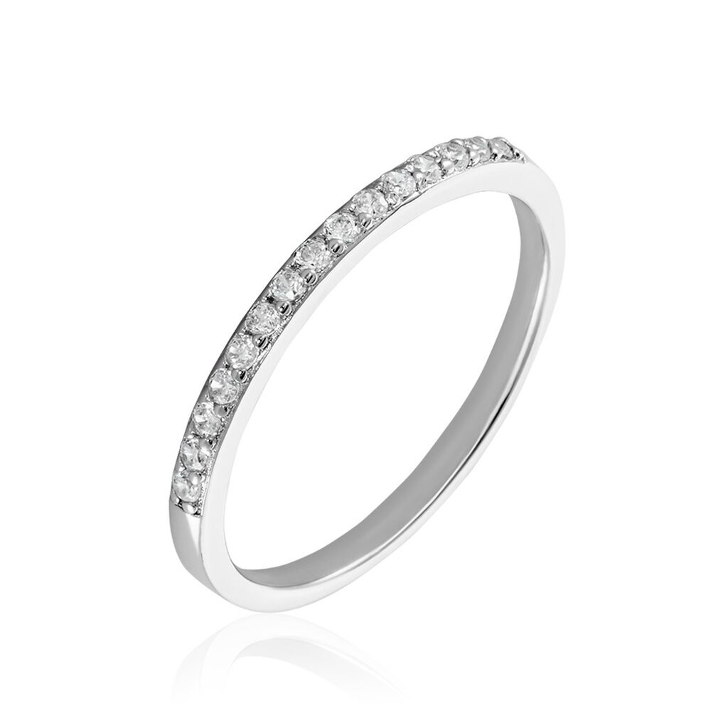 MIRA Damen Ring Silber 925 Zirkonia Weiß 0,220 ct B 1,59 mm, Ring mit Stein